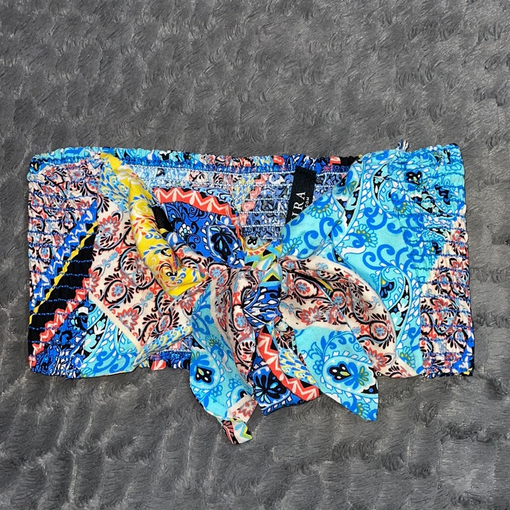 AKIRA Colorful Paisley Bandeau Top S